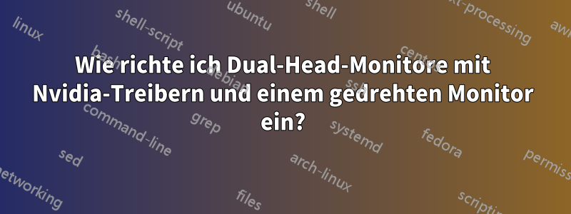 Wie richte ich Dual-Head-Monitore mit Nvidia-Treibern und einem gedrehten Monitor ein?