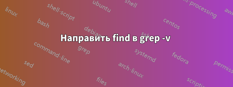 Направить find в grep -v