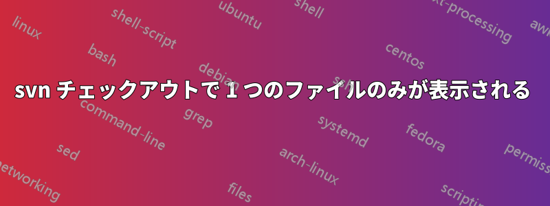 svn チェックアウトで 1 つのファイルのみが表示される