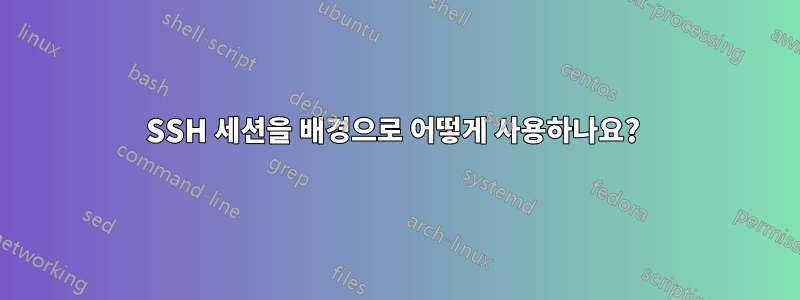 SSH 세션을 배경으로 어떻게 사용하나요? 