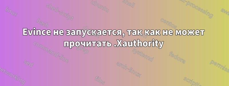 Evince не запускается, так как не может прочитать .Xauthority