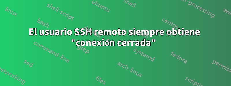 El usuario SSH remoto siempre obtiene "conexión cerrada"