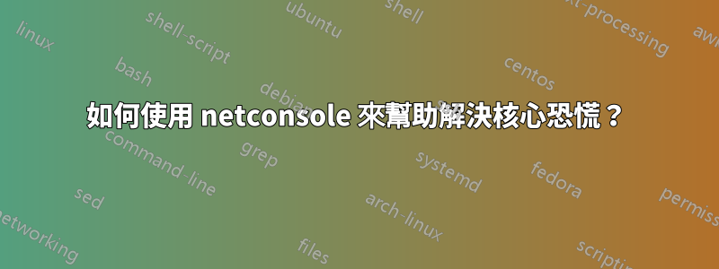 如何使用 netconsole 來幫助解決核心恐慌？