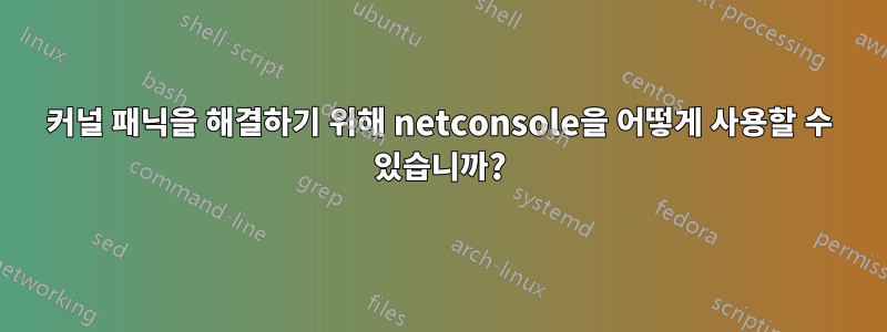 커널 패닉을 해결하기 위해 netconsole을 어떻게 사용할 수 있습니까?