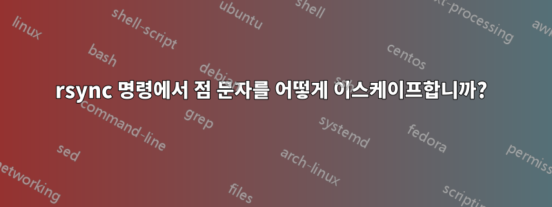 rsync 명령에서 점 문자를 어떻게 이스케이프합니까? 