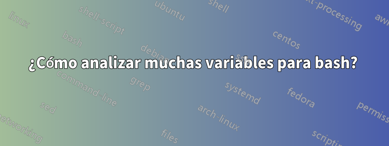 ¿Cómo analizar muchas variables para bash?