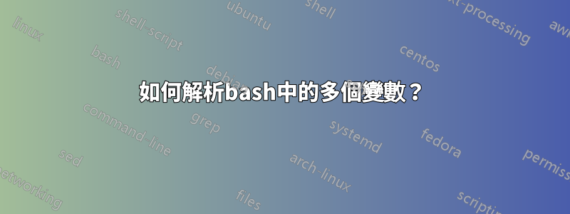 如何解析bash中的多個變數？