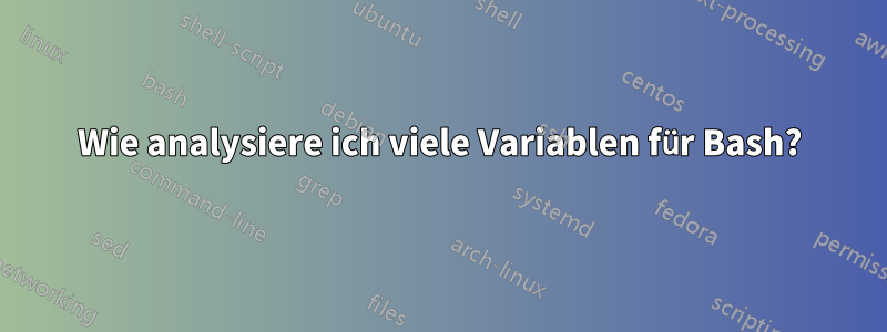 Wie analysiere ich viele Variablen für Bash?