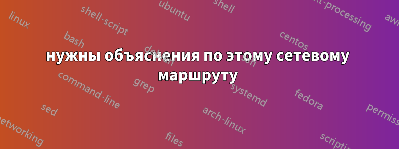 нужны объяснения по этому сетевому маршруту