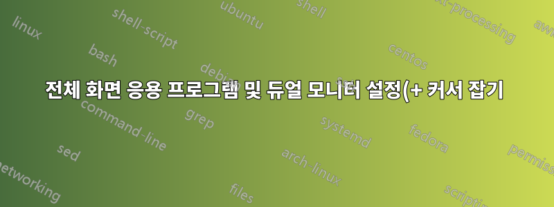 전체 화면 응용 프로그램 및 듀얼 모니터 설정(+ 커서 잡기)