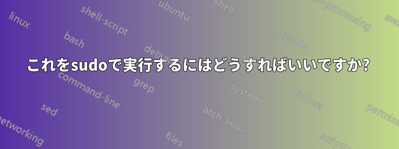 これをsudoで実行するにはどうすればいいですか?