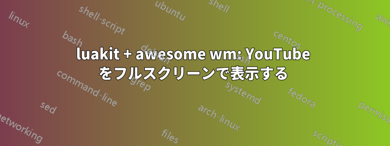 luakit + awesome wm: YouTube をフルスクリーンで表示する