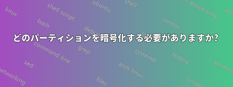 どのパーティションを暗号化する必要がありますか?