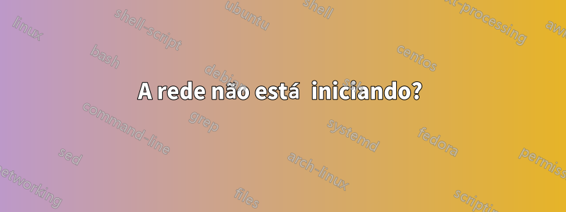 A rede não está iniciando?