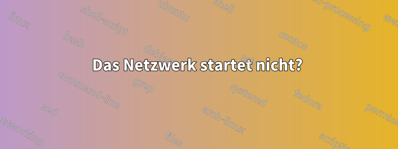 Das Netzwerk startet nicht?