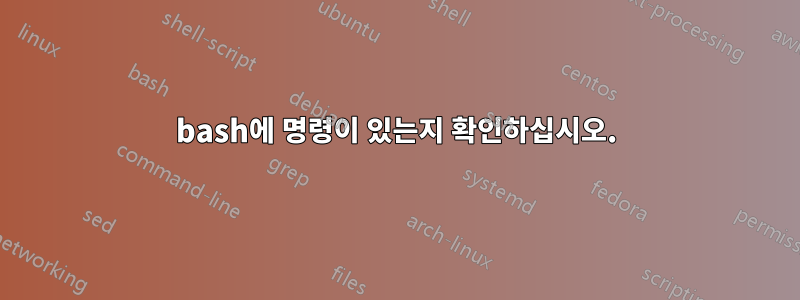 bash에 명령이 있는지 확인하십시오.