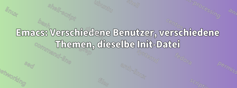 Emacs: Verschiedene Benutzer, verschiedene Themen, dieselbe Init-Datei