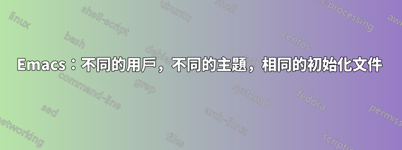 Emacs：不同的用戶，不同的主題，相同的初始化文件