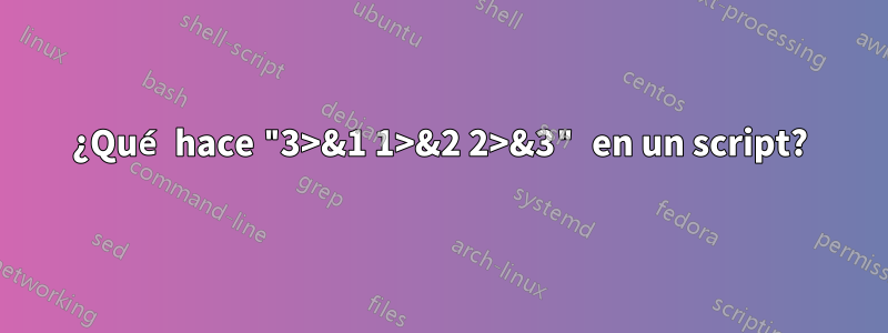 ¿Qué hace "3>&1 1>&2 2>&3" en un script?