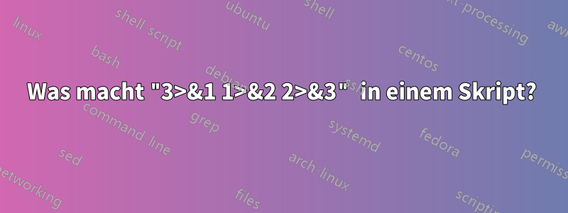 Was macht "3>&1 1>&2 2>&3" in einem Skript?