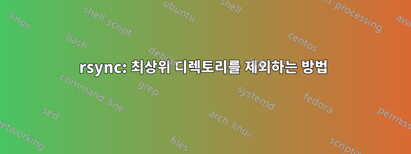 rsync: 최상위 디렉토리를 제외하는 방법