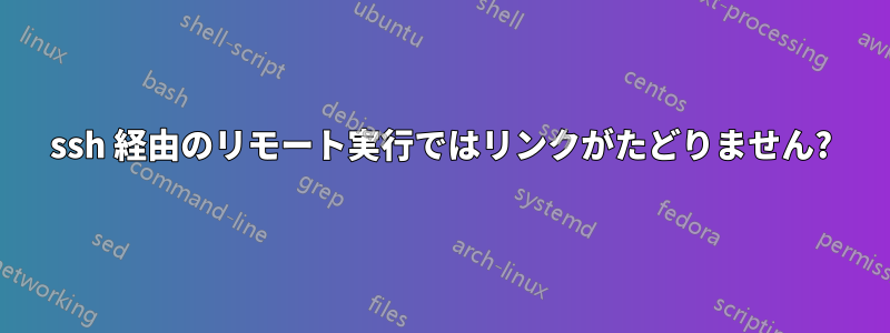 ssh 経由のリモート実行ではリンクがたどりません?