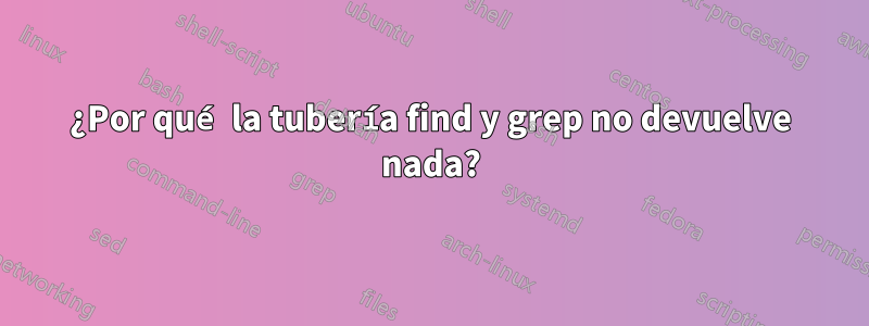 ¿Por qué la tubería find y grep no devuelve nada?