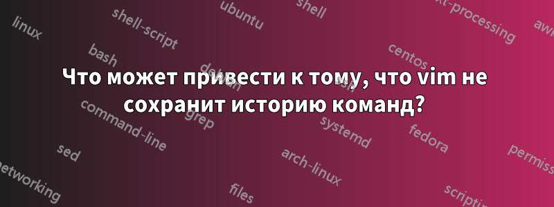 Что может привести к тому, что vim не сохранит историю команд?