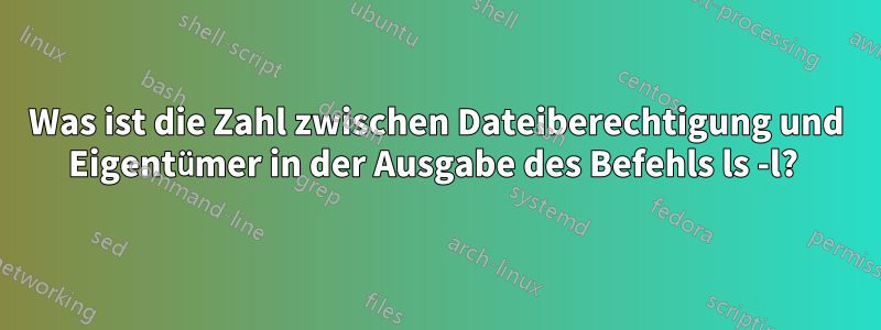 Was ist die Zahl zwischen Dateiberechtigung und Eigentümer in der Ausgabe des Befehls ls -l? 