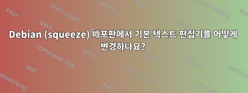 Debian (squeeze) 배포판에서 기본 텍스트 편집기를 어떻게 변경하나요?