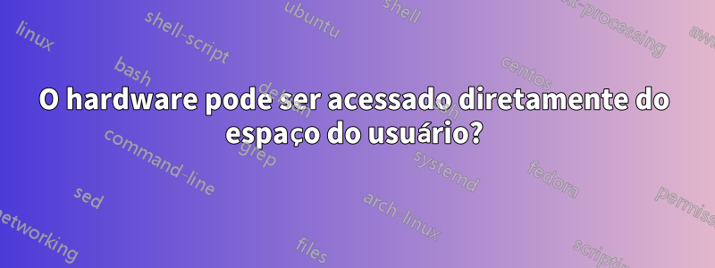 O hardware pode ser acessado diretamente do espaço do usuário?