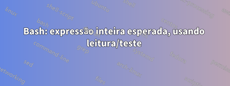 Bash: expressão inteira esperada, usando leitura/teste