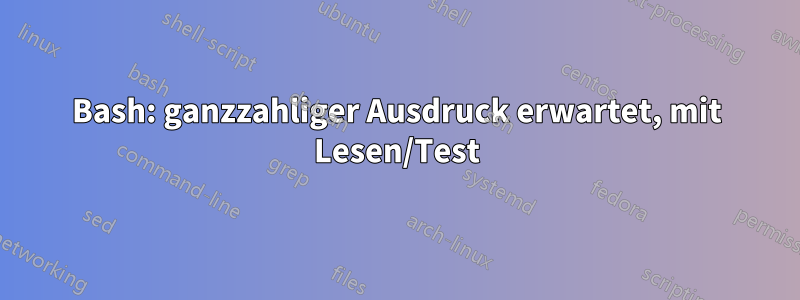 Bash: ganzzahliger Ausdruck erwartet, mit Lesen/Test