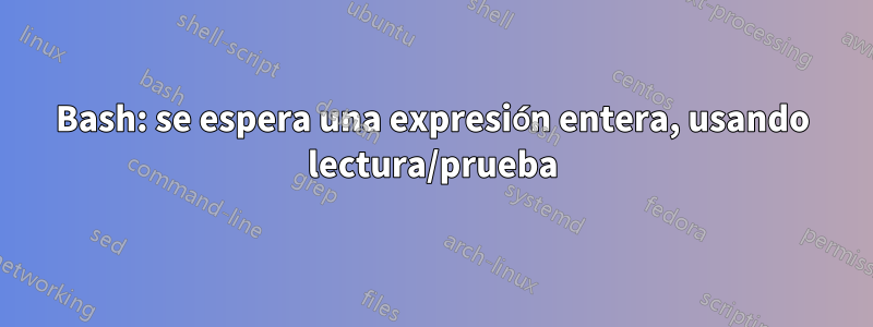 Bash: se espera una expresión entera, usando lectura/prueba