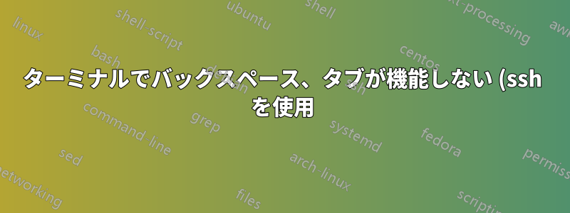 ターミナルでバックスペース、タブが機能しない (ssh を使用)