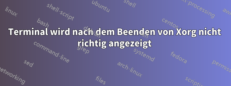 Terminal wird nach dem Beenden von Xorg nicht richtig angezeigt