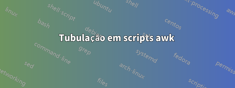 Tubulação em scripts awk