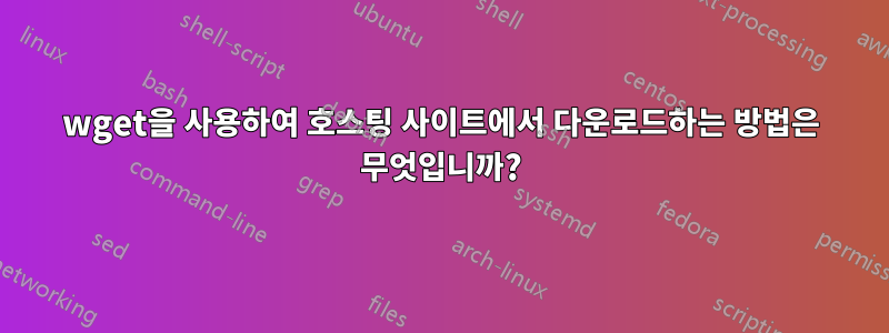 wget을 사용하여 호스팅 사이트에서 다운로드하는 방법은 무엇입니까?