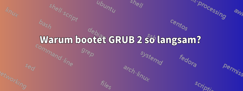 Warum bootet GRUB 2 so langsam?