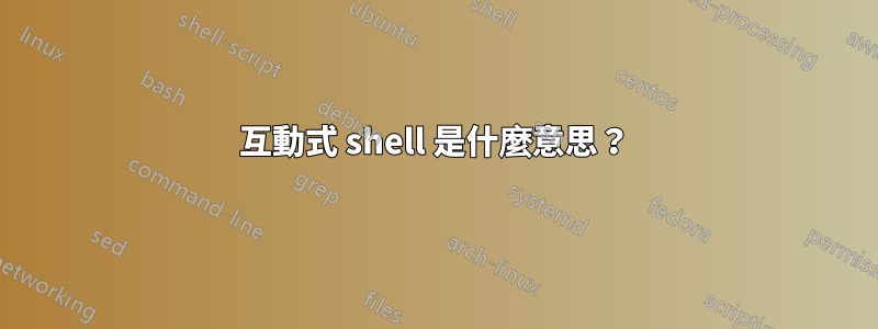 互動式 shell 是什麼意思？