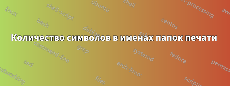 Количество символов в именах папок печати