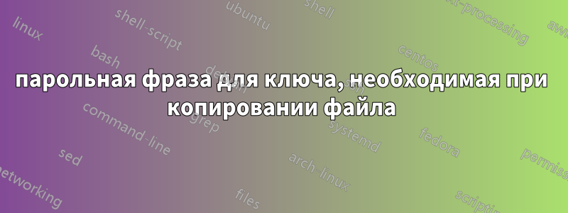 парольная фраза для ключа, необходимая при копировании файла