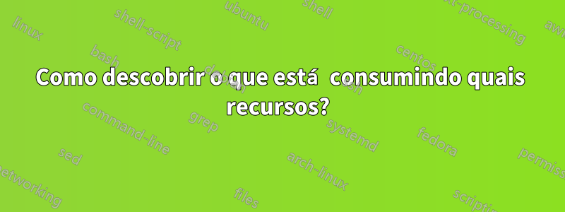Como descobrir o que está consumindo quais recursos? 