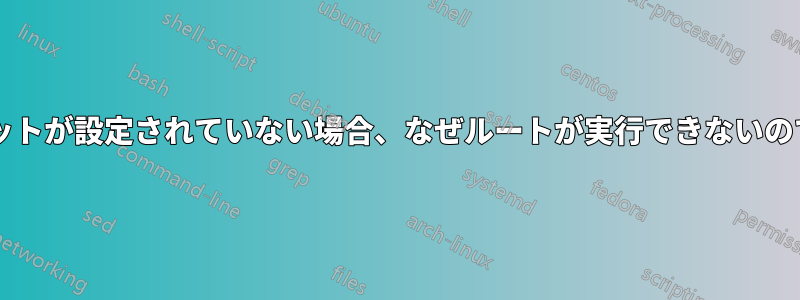 実行ビットが設定されていない場合、なぜルートが実行できないのですか?