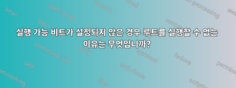 실행 가능 비트가 설정되지 않은 경우 루트를 실행할 수 없는 이유는 무엇입니까?