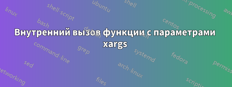 Внутренний вызов функции с параметрами xargs