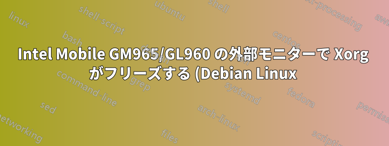 Intel Mobile GM965/GL960 の外部モニターで Xorg がフリーズする (Debian Linux)