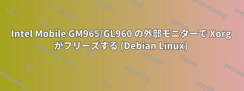 Intel Mobile GM965/GL960 の外部モニターで Xorg がフリーズする (Debian Linux)