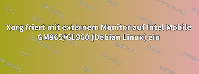 Xorg friert mit externem Monitor auf Intel Mobile GM965/GL960 (Debian Linux) ein