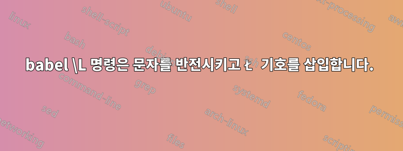 babel \L 명령은 문자를 반전시키고 Ł 기호를 삽입합니다.